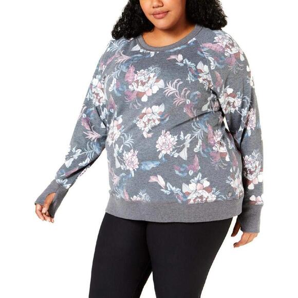 Ideology Tops - Ideology Womens Plus Size Printed Lattice-Back Top Size 3X